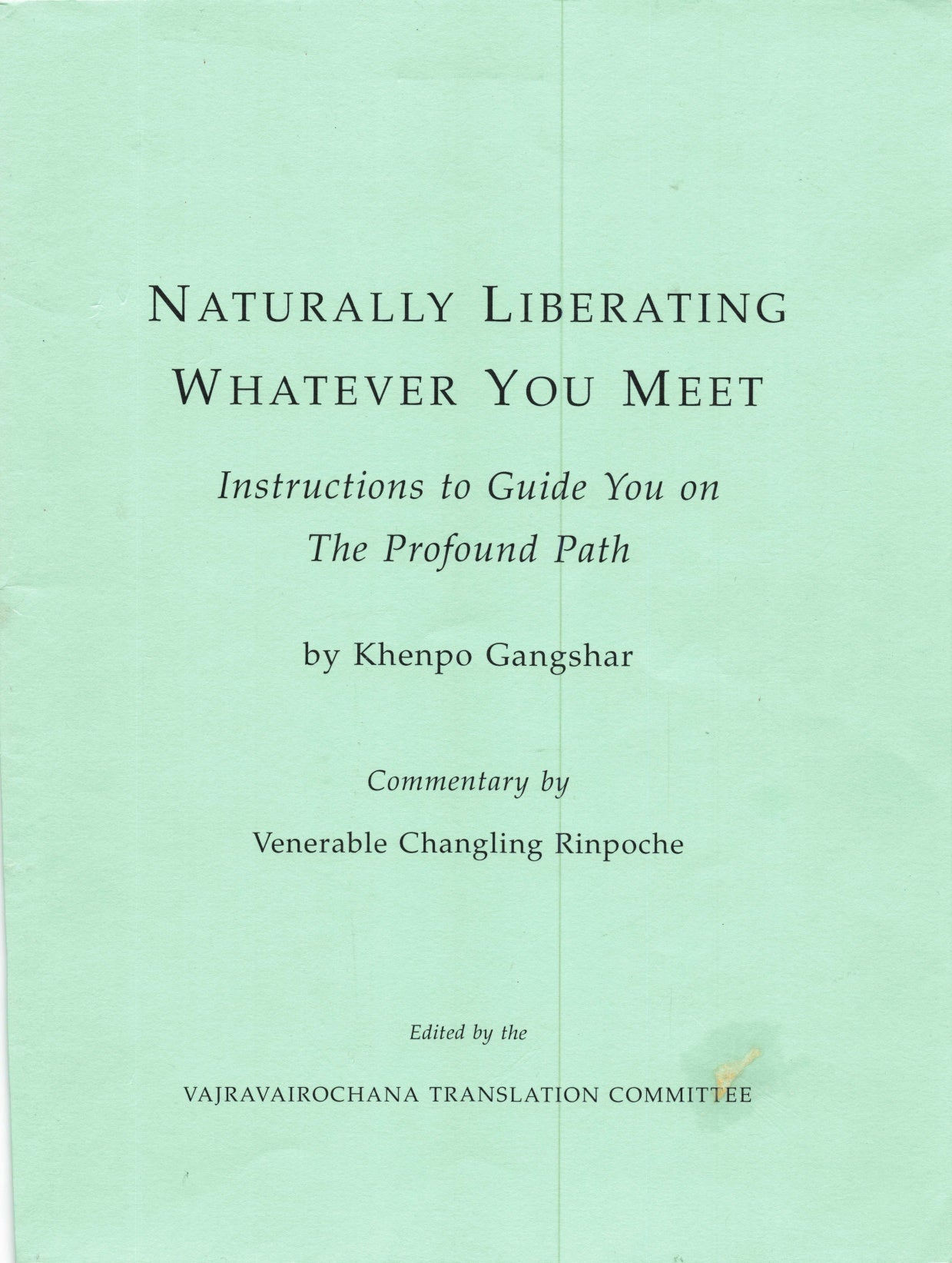 Changling Rinpoche Naturally Liberating Whatever You Meet (PDF)