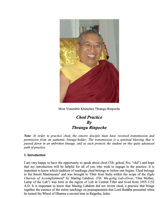 Chod Practice by Thrangu Rinpoche (Buddhist Practices)