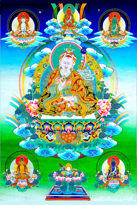 Guru Rinpoche with Five Buddhas (Free Picture Download)